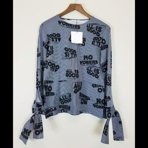 NWT Zara tie Sleeve top